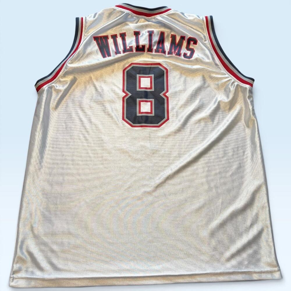 New Jersey Nets Jersey Mens XL White NBA Basketball Deron Williams 8 Sleeveless